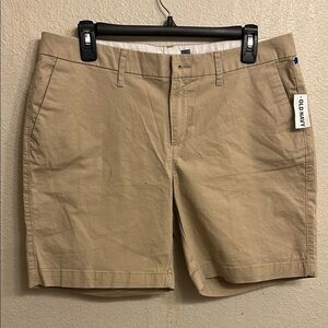 Old Navy Women Tan Bermuda Shorts Classic Cotton Twill Size 8